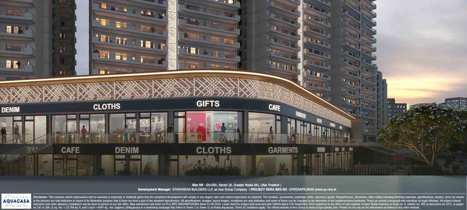 Retail frontage at ACE Aquacasa