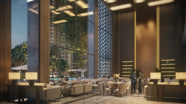 Double-height lounge at ACE Arte