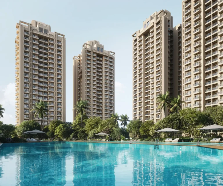 ACE Arte towers overlooking the pool