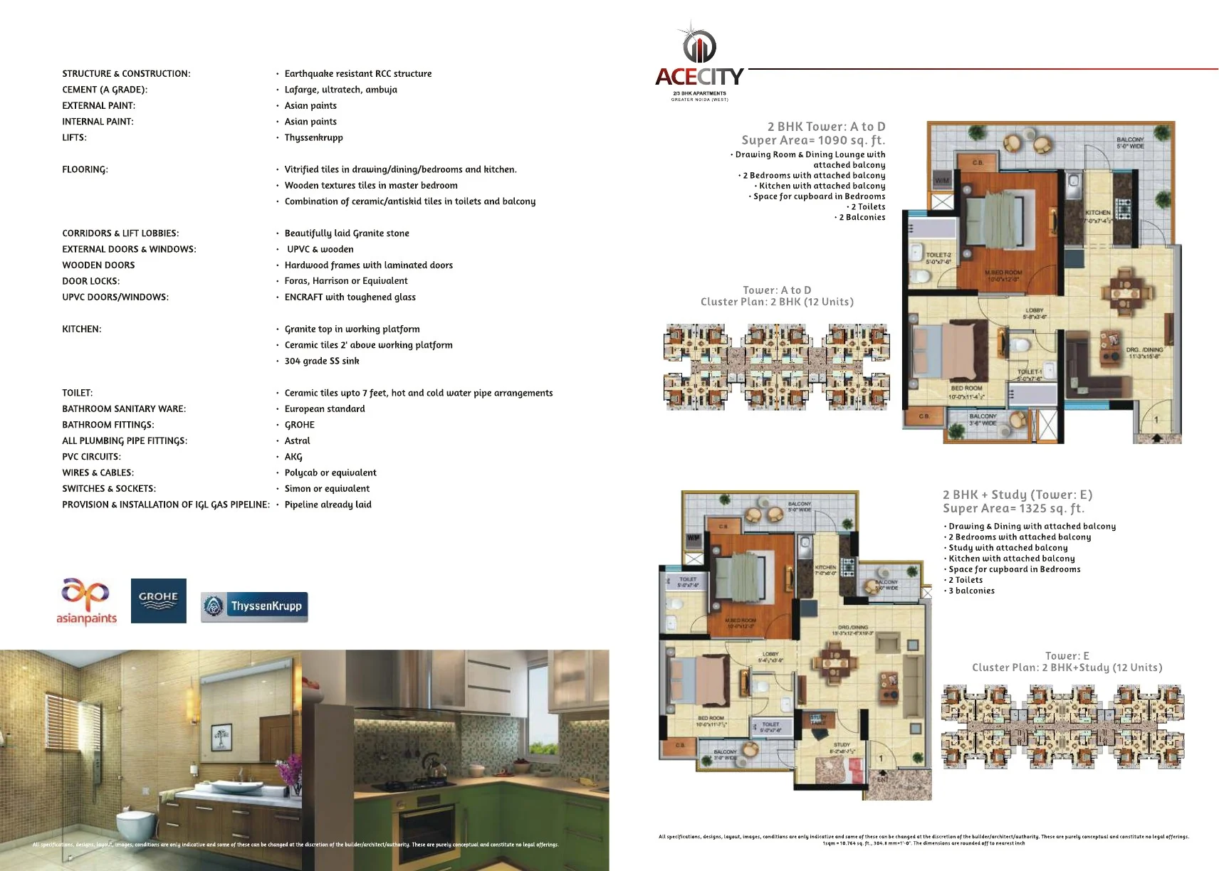 ACE City floor plans with super areas