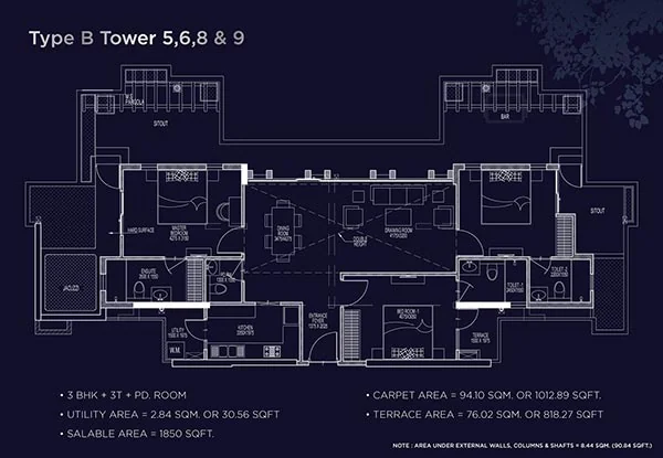 Type B floor plan at ACE Divino