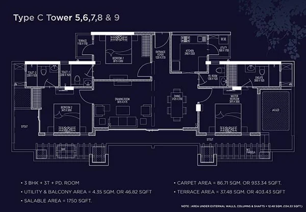 Type C floor plan at ACE Divino