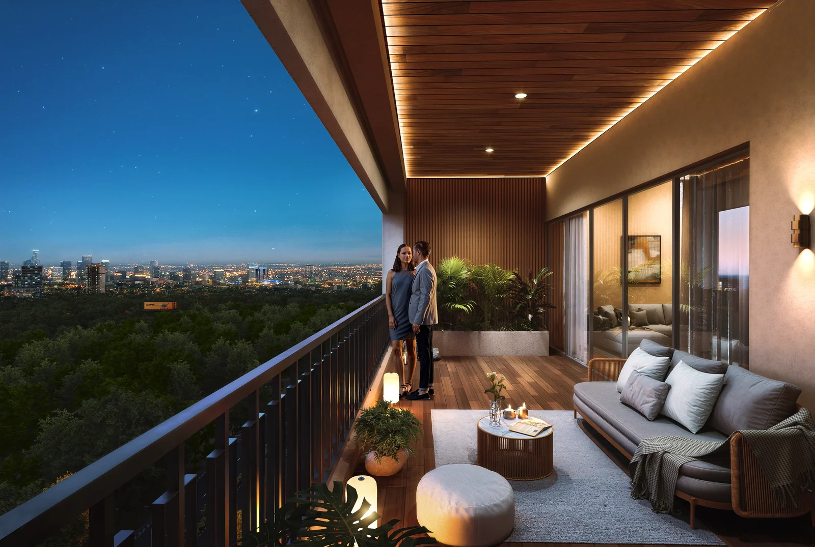 A balcony lounge at ACE Han'ei