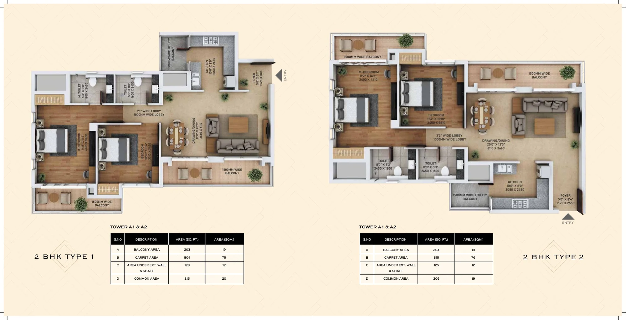 ACE Starlit 2 BHK floor plans
