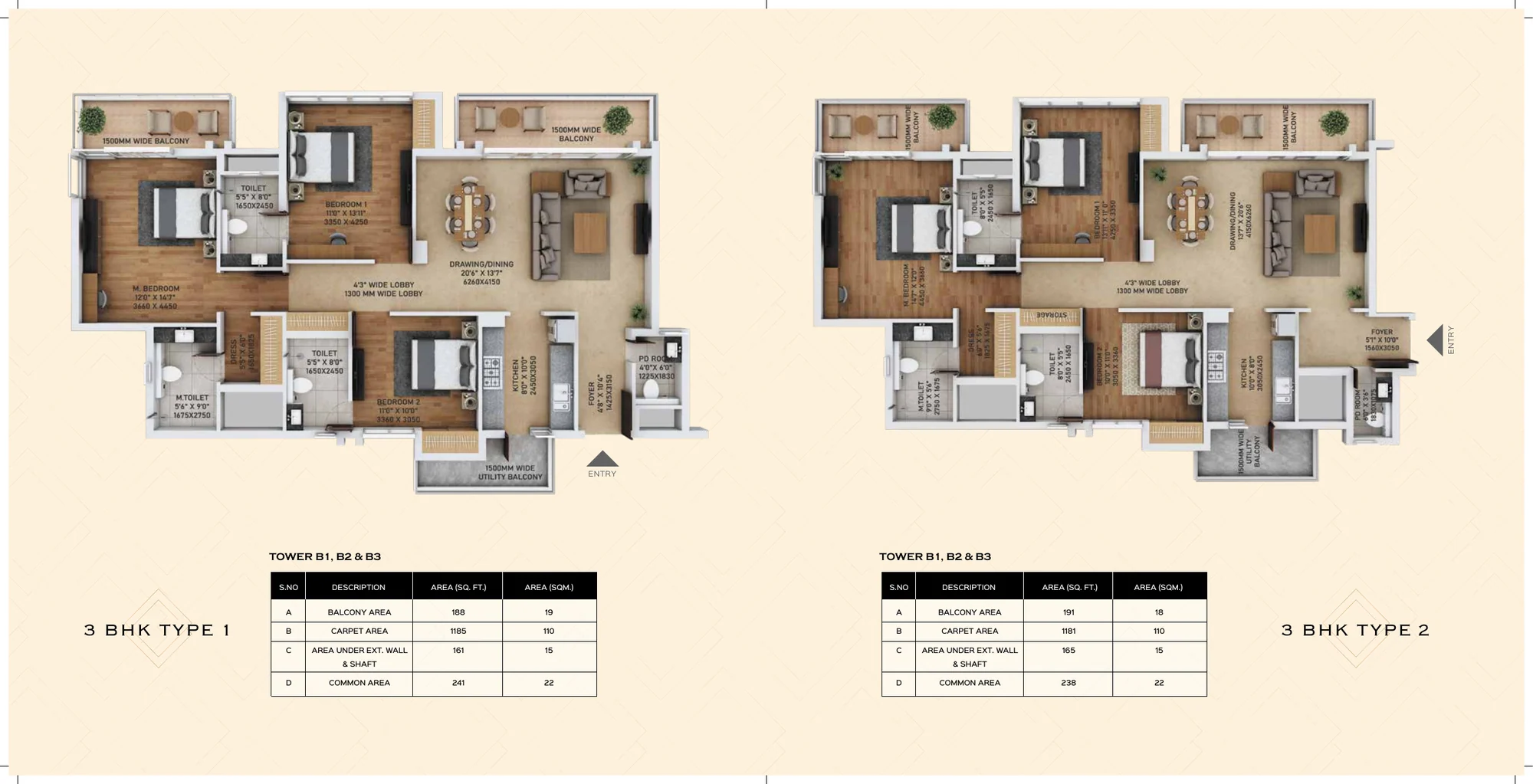 ACE Starlit 3 BHK floor plans, second sheet