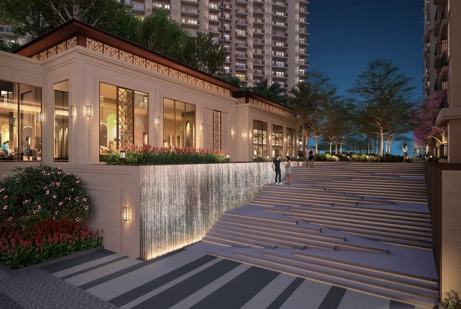 The clubhouse and water feature at ACE Terra
