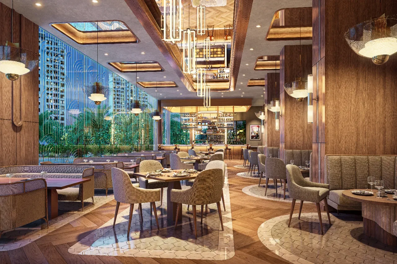 The residents' lounge and dining room at ACE Verde