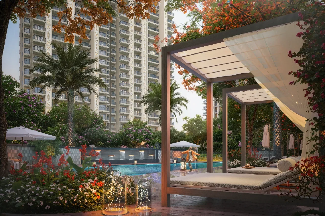 The poolside pergola at ACE Verde