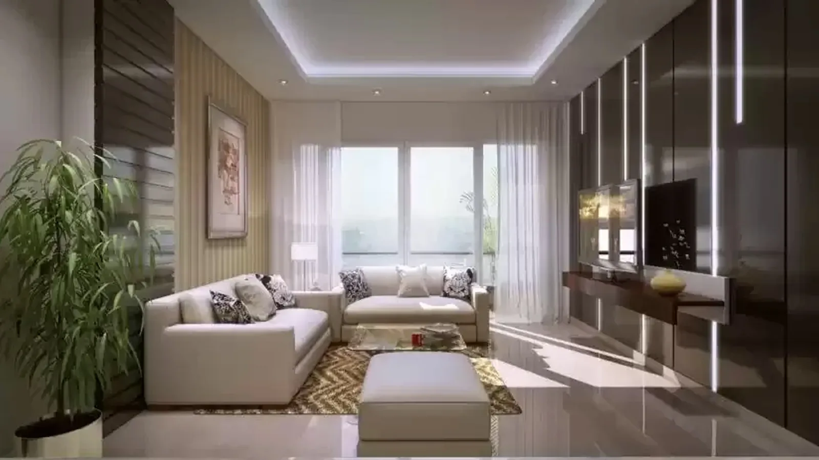 Living room interior at Antriksh Golf City