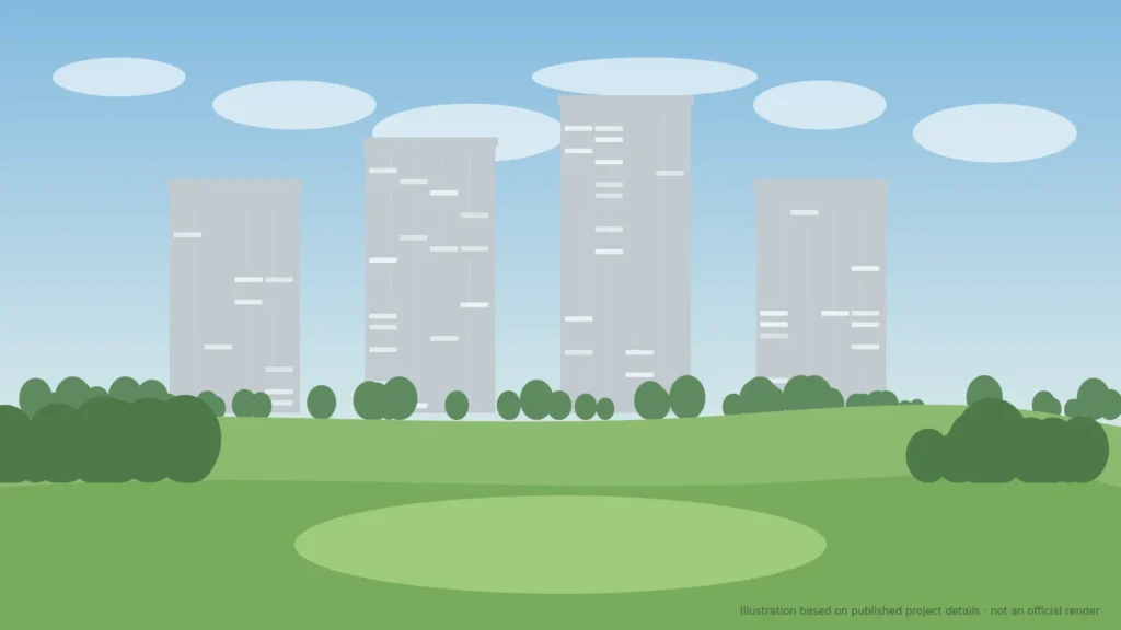 Illustration of the Antriksh Grand View towers, Sector 150 Noida