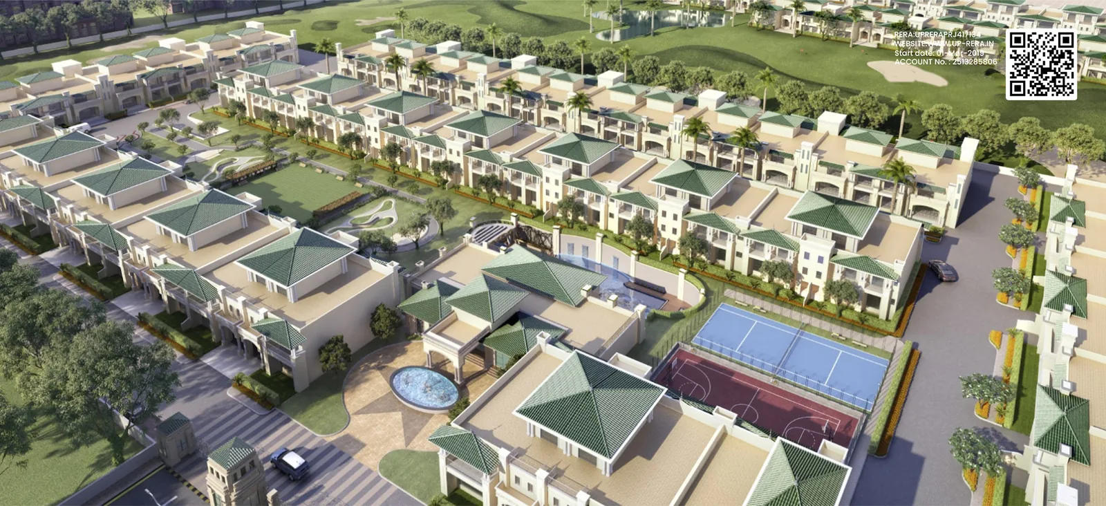 ATS Kingston Heath towers seen across the golf greens, Sector 150 Noida