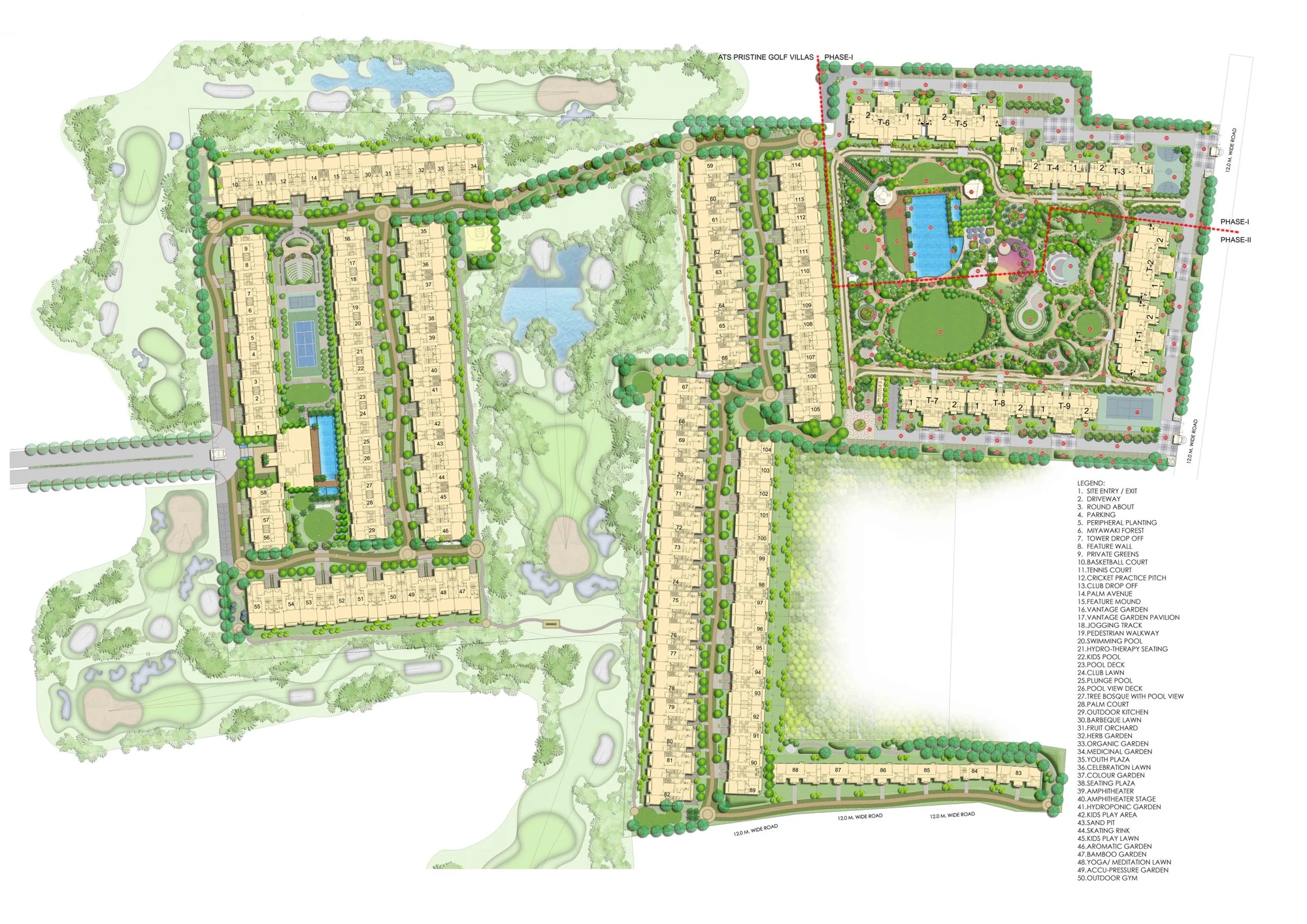ATS Kingston Heath master plan showing the nine hole golf course and tower positions