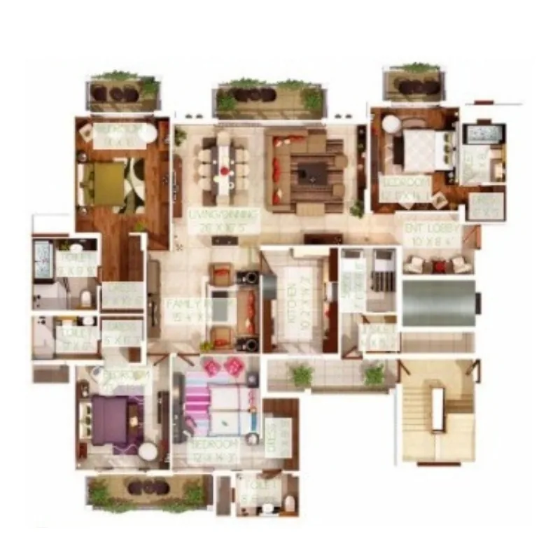 ATS Pristine furnished layout plan, larger apartment type