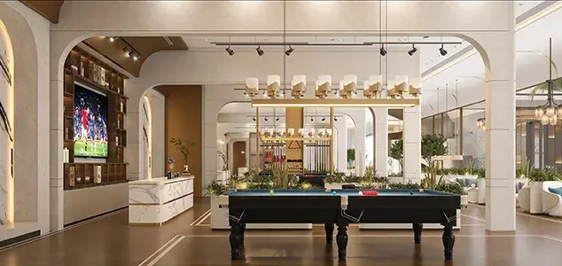 Billiards and games lounge at CRC Maesta