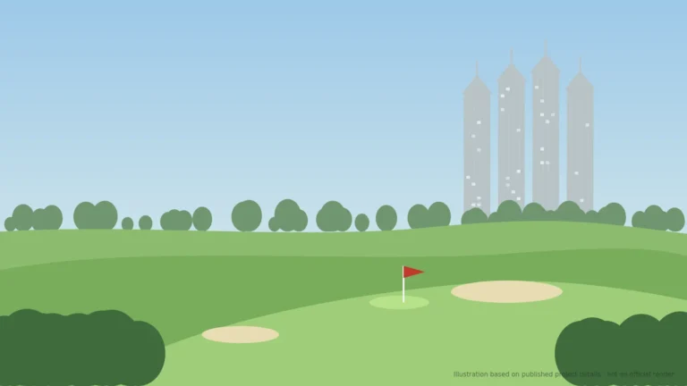 Illustration of the golf course setting at Jaypee Greens, CRC The Peridona