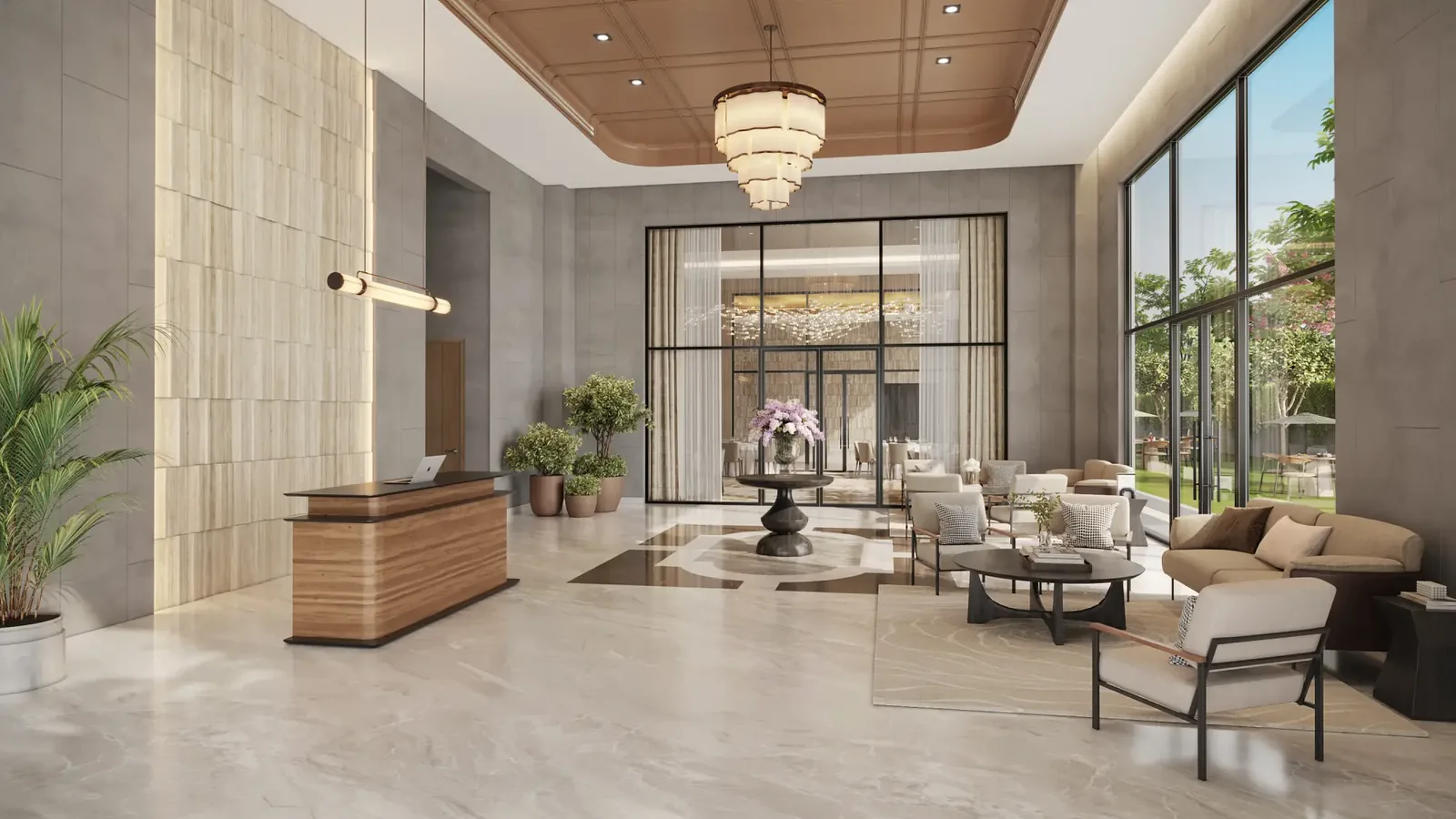 Double height entrance lobby at Eldeco Echoes of Eden
