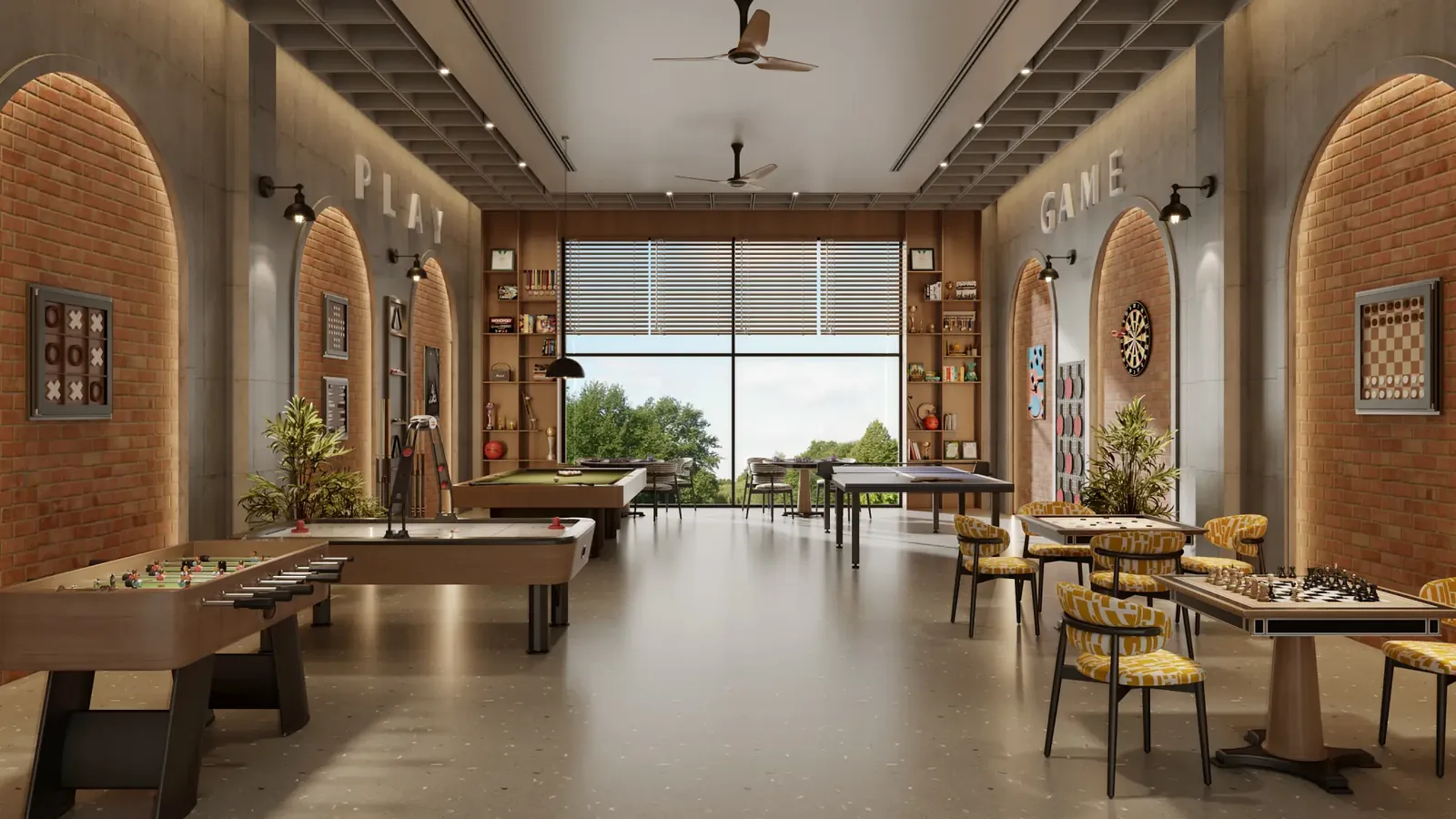 Games room with pool and table tennis tables at Eldeco Echoes of Eden