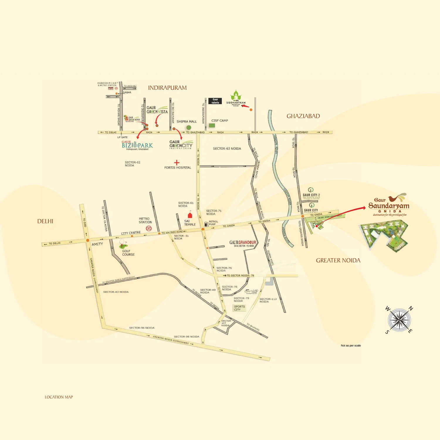 Location map for Gaur Saundaryam