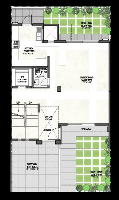 Floor plan for a villa at Godrej Golf Links Evoke Villas