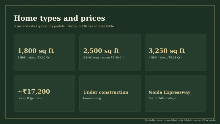 Godrej Tropical Isle sizes and prices as quoted by portals