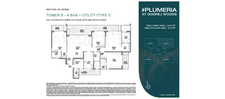 Plumeria at Godrej Woods 4 BHK + Utility Type 1 floor plan