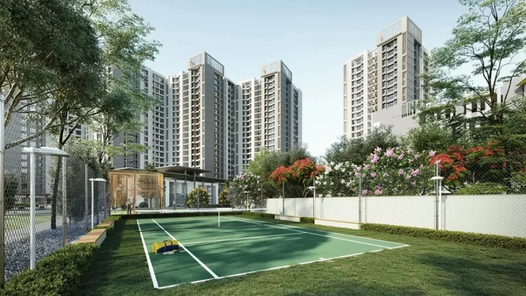 Tennis court at Godrej Woods