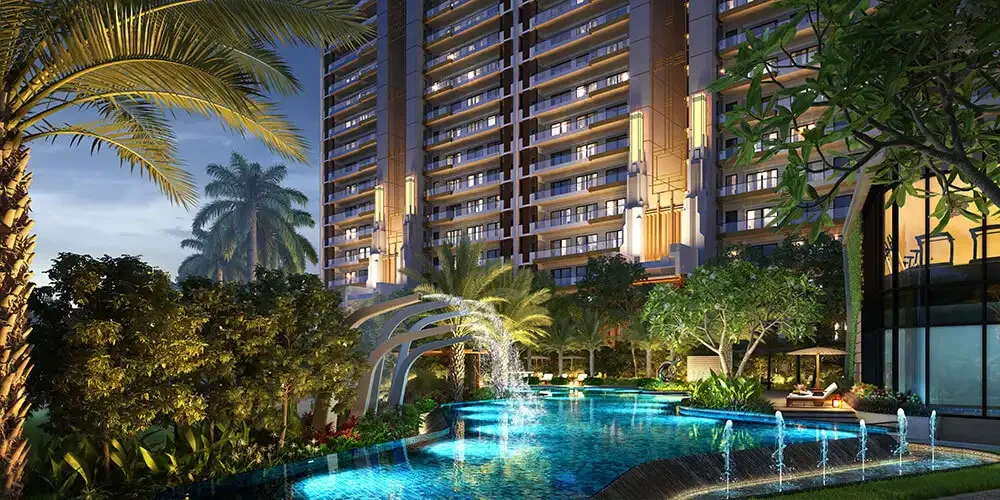 Pool and tower at Gulshan Dynasty