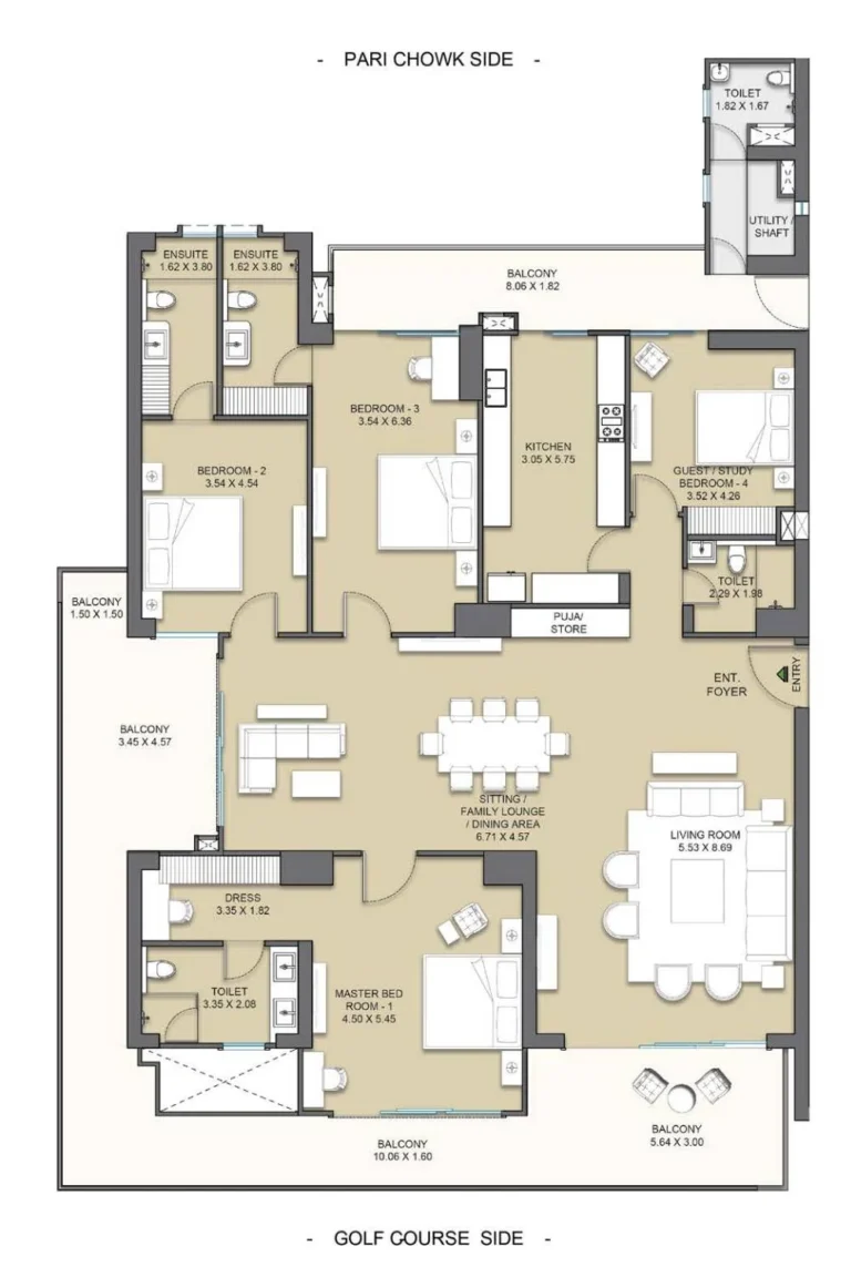 Legacy by Gaurs 4 BHK floor plan, 4,765 sq ft (Unit 01)