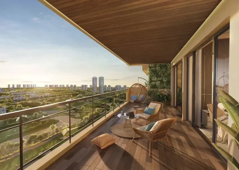 Balcony overlooking the greens at Legacy by Gaurs