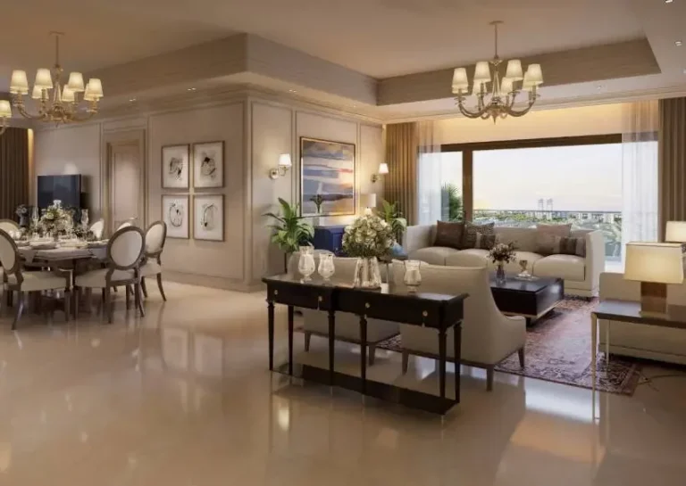 Living and dining room at Legacy by Gaurs