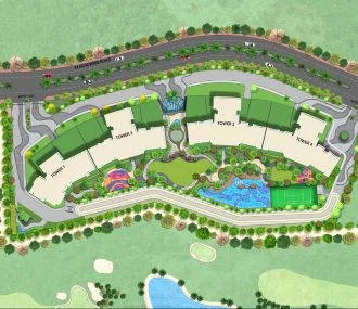 Site plan of L&T Green Reserve with four towers
