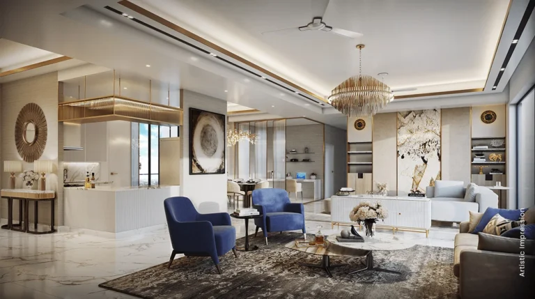 Living room at M3M The Cullinan