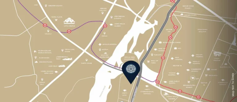 Location map of M3M The Cullinan, Sector 94 Noida