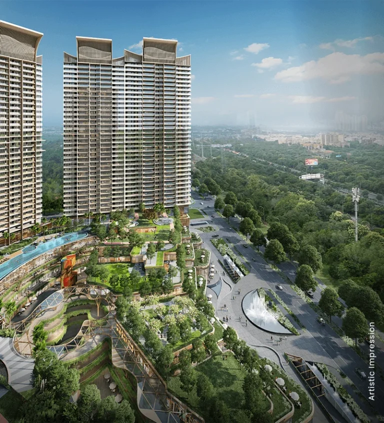 M3M The Cullinan towers and landscaped greens