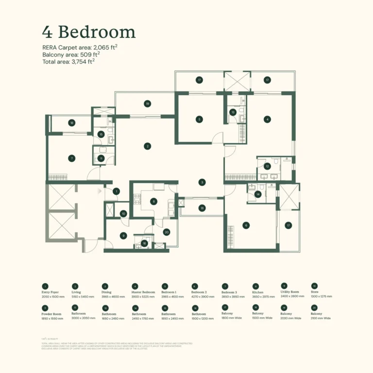 Estate 105 4 Bedroom floor plan