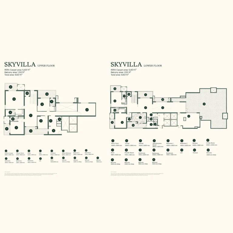 Estate 105 Sky Villa floor plan