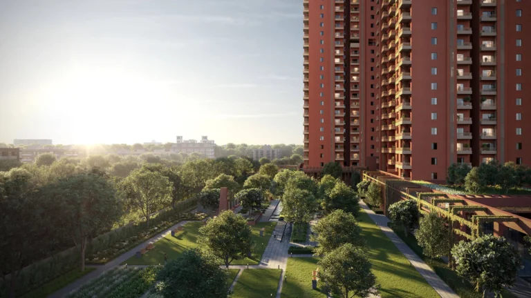 Estate 105 towers overlooking greenery