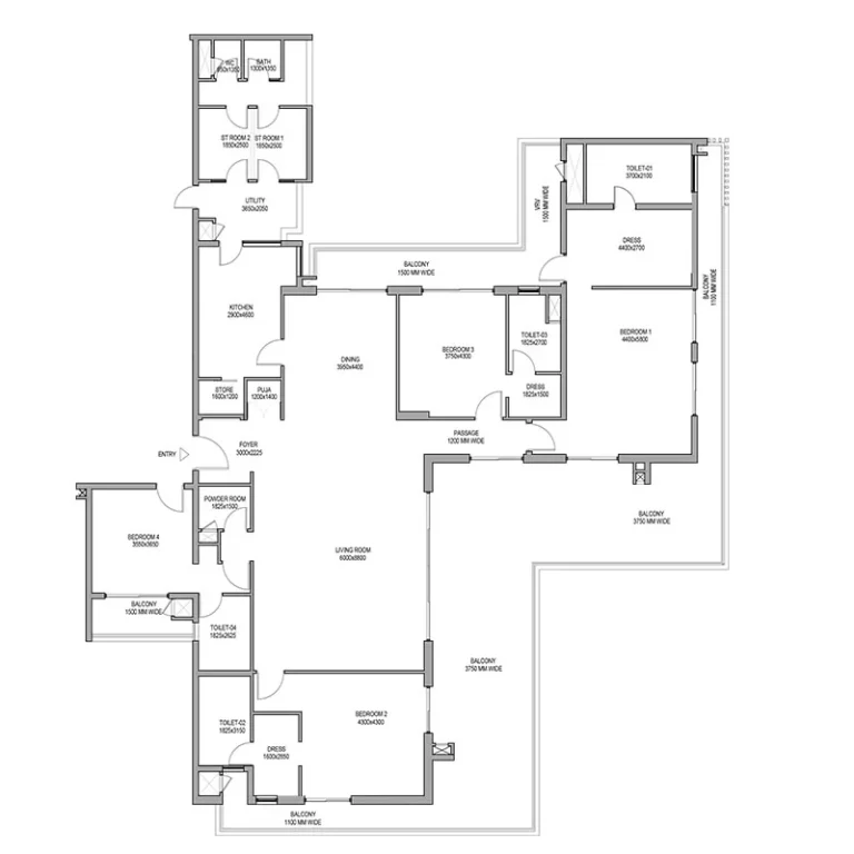 Estate 128 The Terrace Suite floor plan, 2,841 sq ft