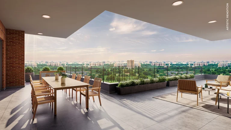 Wrap-around deck of a home at Estate 128
