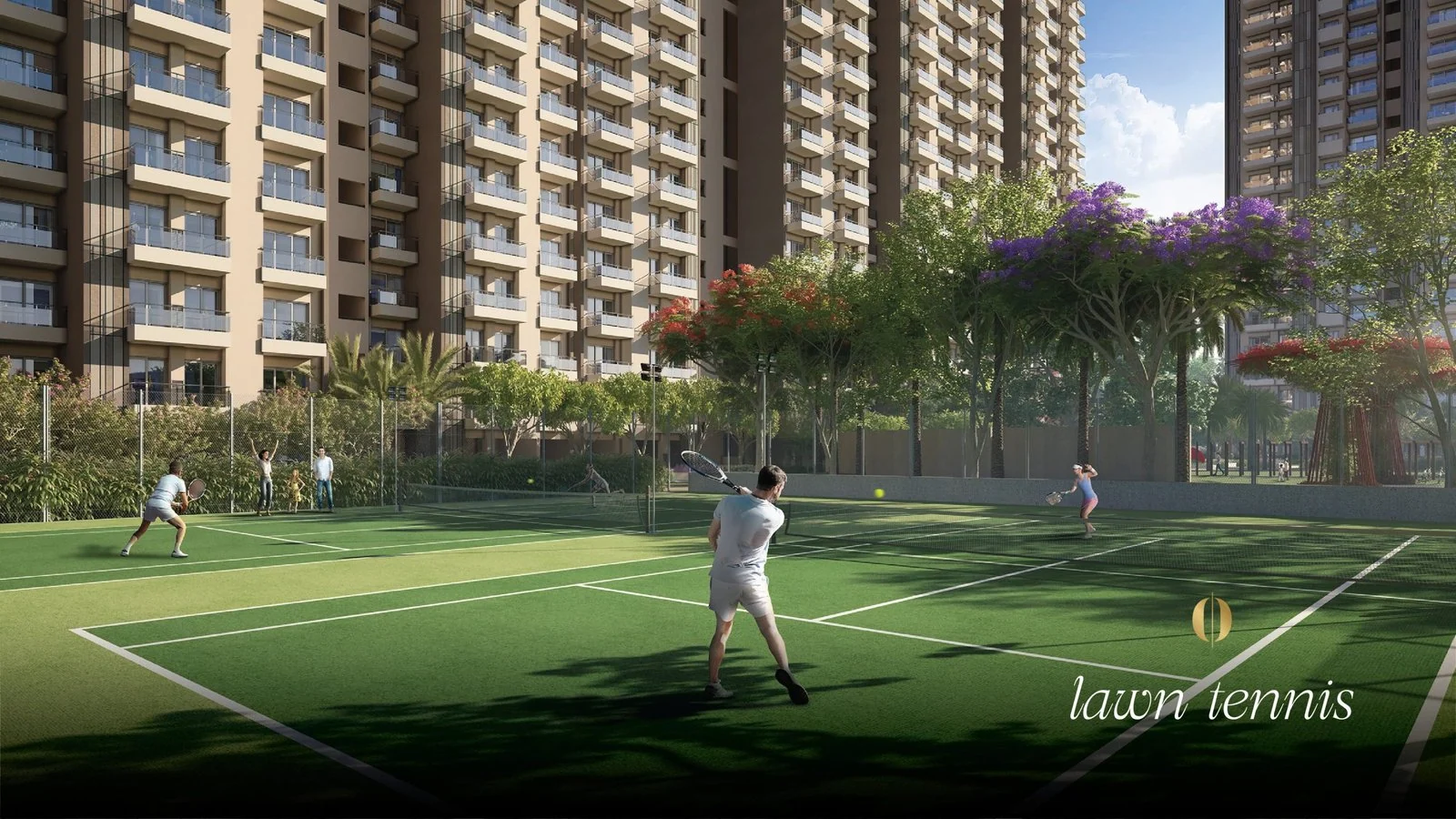 Lawn tennis court at Palm Olympia