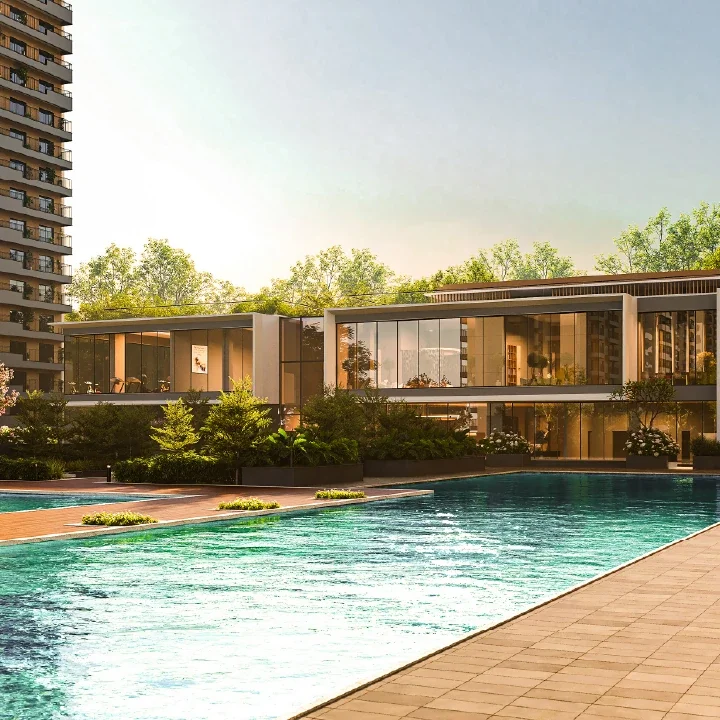 50 m lap pool and 25 m leisure pool at SOBHA Rivana