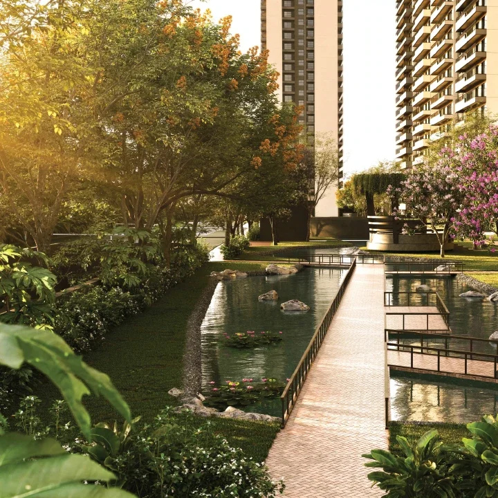 Serenity Creek water feature at SOBHA Rivana